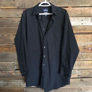 Black Stafford Long Sleeve Button Down Dress Shirt